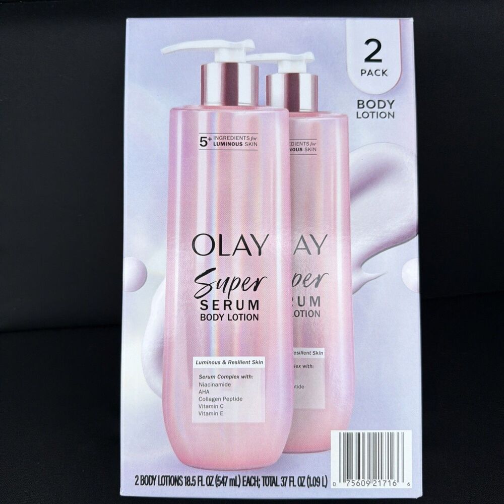 Olay Super Serum Body Lotion 18.5 fl oz 2 pack Brand New 5 Benefits In One